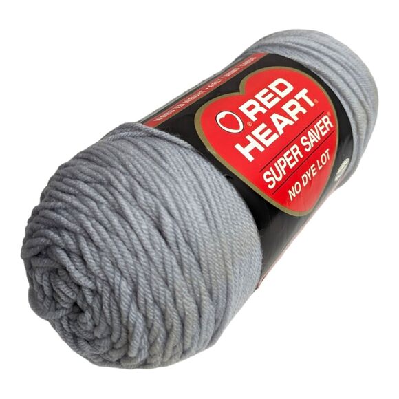Red Heart Super Saver Yarn Light Gray No Dye Lot 4 Ply Worsted 8oz Yarn New - Picture 1 of 5
